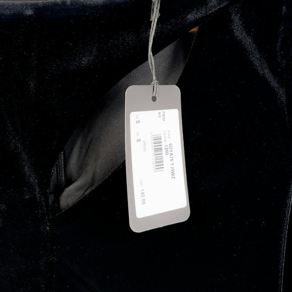 Armani Exchange Black Velvet Dress Luxe Bodycon Designer Size Small NWT Limited - Picture 7 of 9